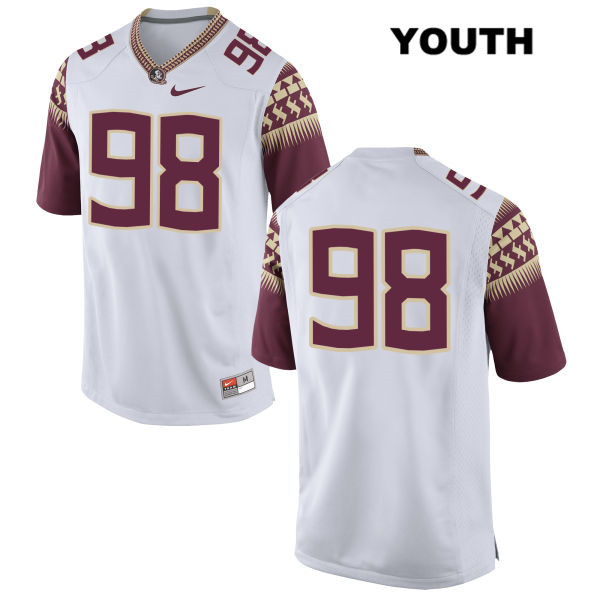 Youth NCAA Nike Florida State Seminoles #98 Tre Lawson College No Name White Stitched Authentic Football Jersey QZK6069EG